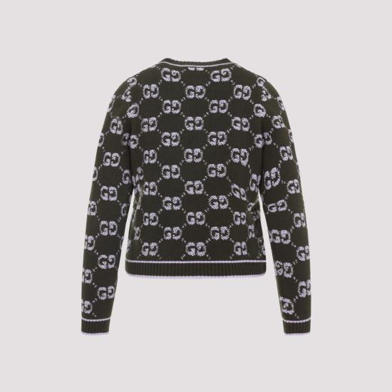 25FW 구찌 GG 울 부클 자카드 가디건 713300 XKCNA 3039 GREEN - GUCCI