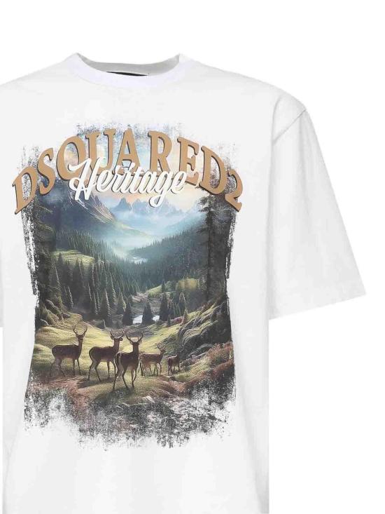 25FW 디스퀘어드2 반팔 티셔츠 S74GD1467S24583100 White - DSQUARED2