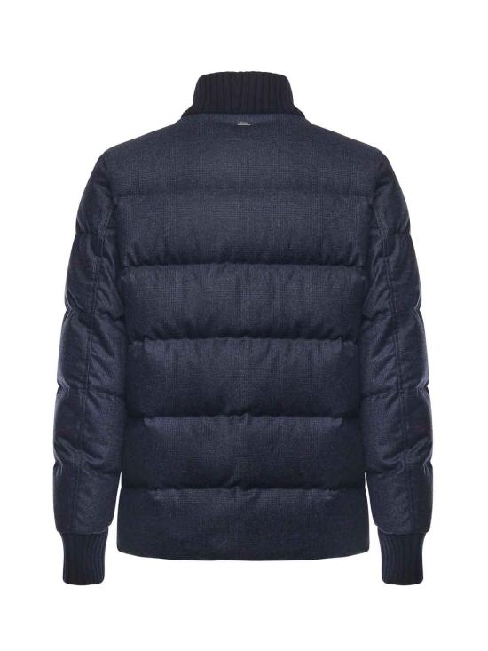  에르노 글렌 체크 울 캐시미어 보머 자켓 PI001301U334529200 Blue - HERNO