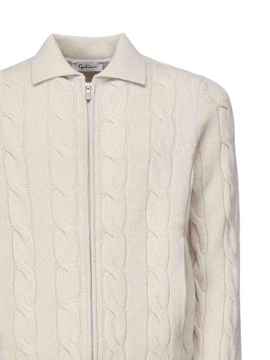 26FW 줄리아노 갈리아노 집업 니트 318019652113 White - GIULIANO GALIANO