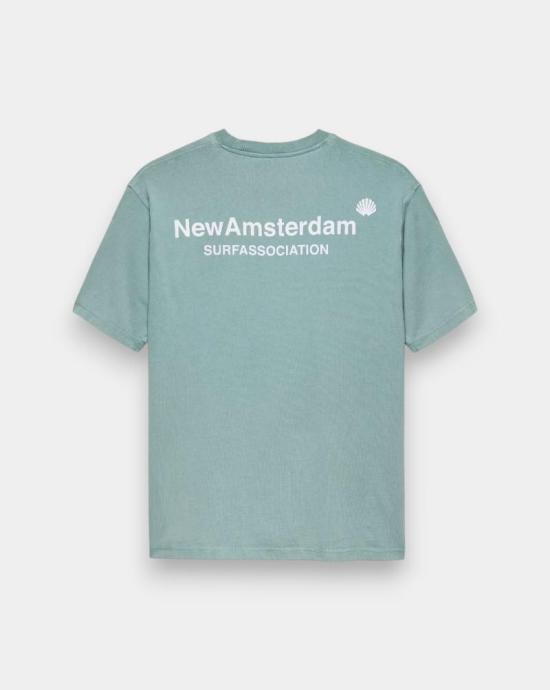 25FW 뉴 암스테르담 서프 어쏘시에이션 셔츠 2502061005 TEAL WHITE Verde claro - NEW AMSTERDAM SURF ASSOCIATION