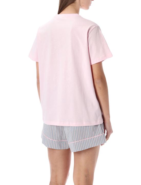 26SS 가니 코튼 저지 카우보이 베어 프린트 티셔츠 A105007411026 868 CHALK PINK - GANNI