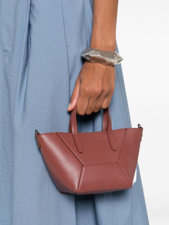 26SS 브루넬로 쿠치넬리 카프스킨 BC Duo 미니 백 모닐레 장식 MBXAD2675 C4182 Red - BRUNELLO CUCINELLI