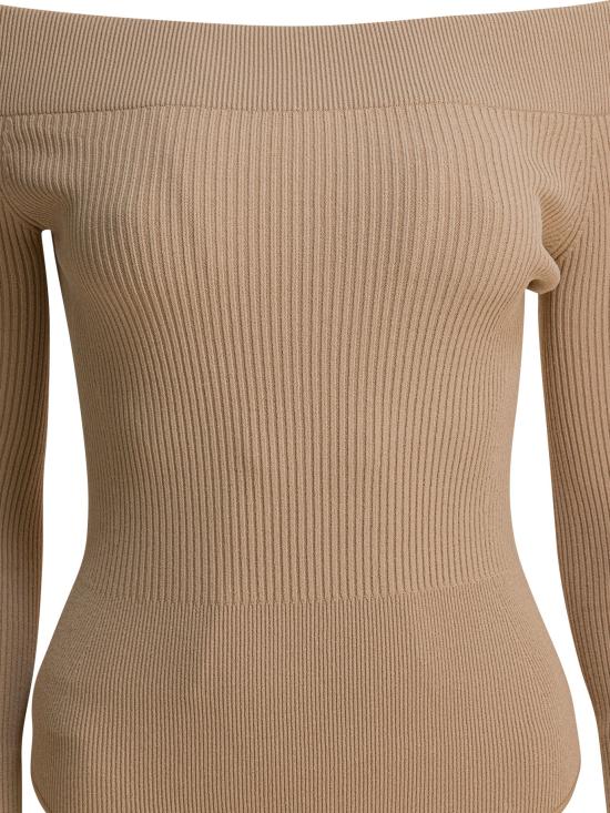 26SS 알라이아 바디수트 티셔츠 AA9B0342K017A110 Beige - ALAIA
