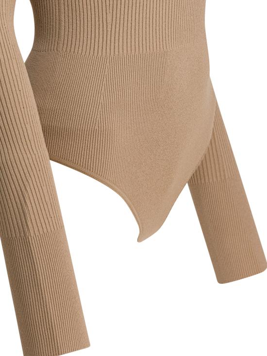 26SS 알라이아 바디수트 티셔츠 AA9B0342K017A110 Beige - ALAIA