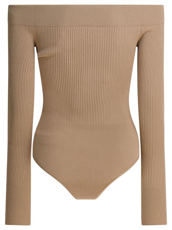 26SS 알라이아 바디수트 티셔츠 AA9B0342K017A110 Beige - ALAIA