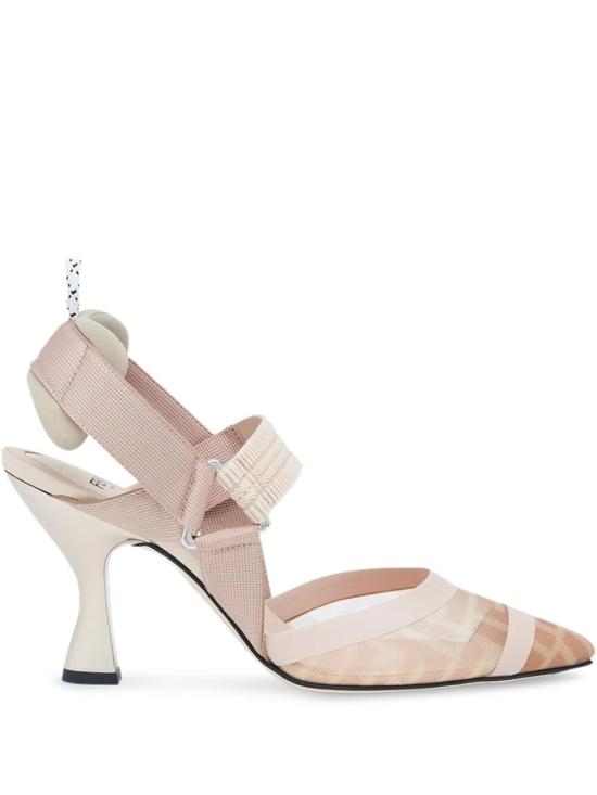 26SS 펜디 콜리브리 가죽 메쉬 하이힐 슬링백 8J6851A8UG F19MN PINK PURPLE