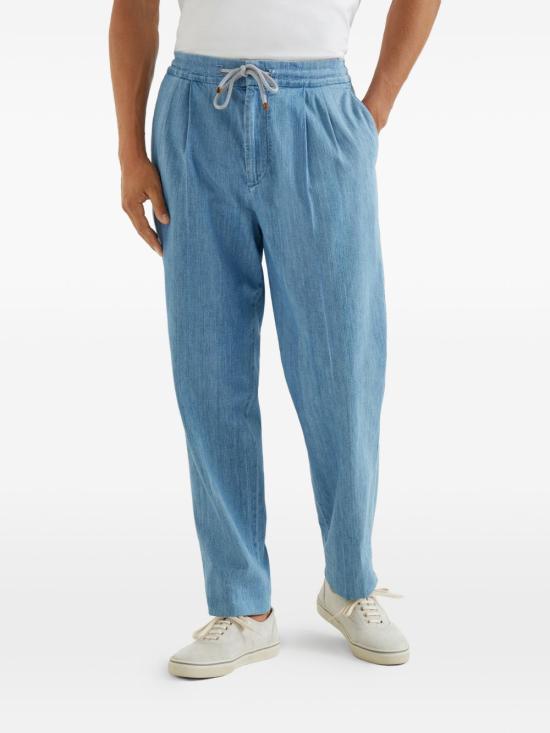 26SS 브루넬로 쿠치넬리 스트레이트 팬츠 MH263E1710C1476 CLEAR BLUE - BRUNELLO CUCINELLI