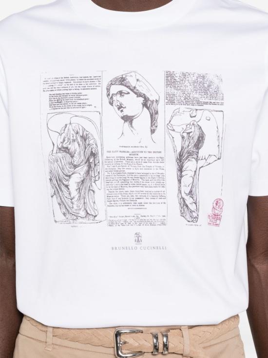 26SS 브루넬로 쿠치넬리 반팔 티셔츠 M0B138517CFC06 WHITE - BRUNELLO CUCINELLI