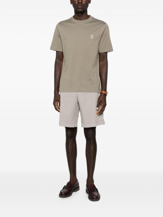 26SS 브루넬로 쿠치넬리 반팔 티셔츠 M0B138440CTK16 KAKI - BRUNELLO CUCINELLI