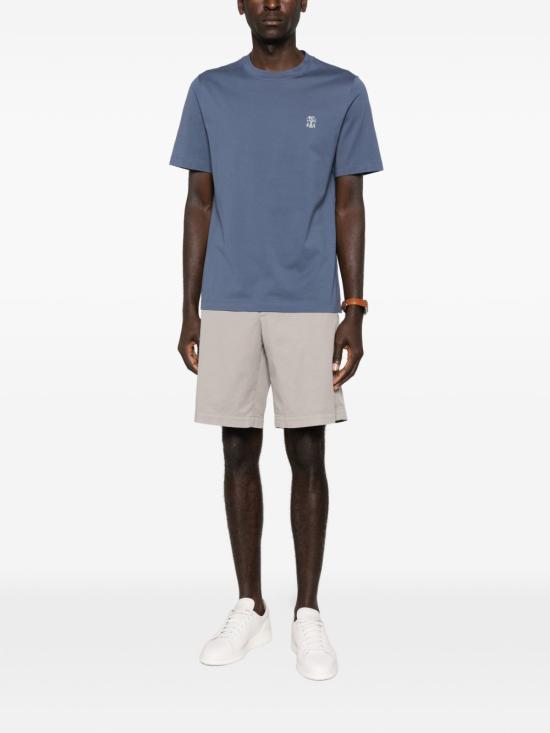 26SS 브루넬로 쿠치넬리 반팔 티셔츠 M0B138440COM53 CLEAR BLUE - BRUNELLO CUCINELLI