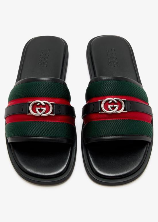 25FW 구찌 인터로킹 지 슬라이드 뮬/슬리퍼 835091HAAHH 8449 BLACK - GUCCI