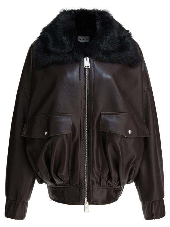 25FW 케이트 가죽 자켓 6209937737 BLACK