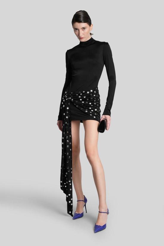 25FW 데이비드 코마 숏 원피스 431940 AW25DK34D Black - DAVID KOMA