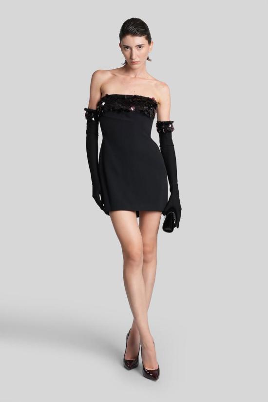 25FW 데이비드 코마 숏 원피스 429646 PF25DK79D Black - DAVID KOMA