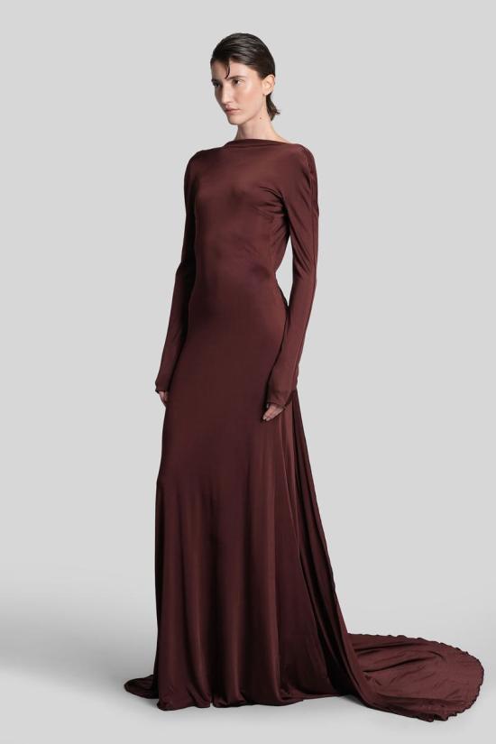 25FW 데이비드 코마 롱 원피스 429636 PF25DK07DL Red - DAVID KOMA