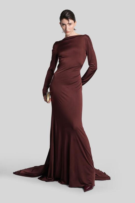 25FW 데이비드 코마 롱 원피스 429636 PF25DK07DL Red - DAVID KOMA