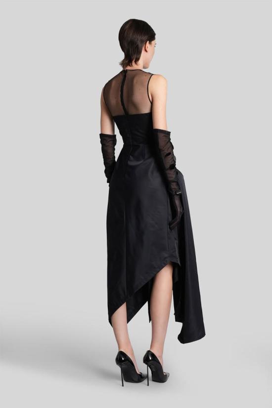 25FW 데이비드 코마 롱 원피스 431939 AW25DK17DA Black - DAVID KOMA