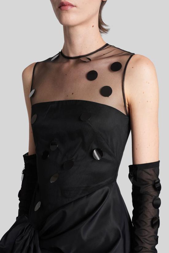 25FW 데이비드 코마 롱 원피스 431939 AW25DK17DA Black - DAVID KOMA