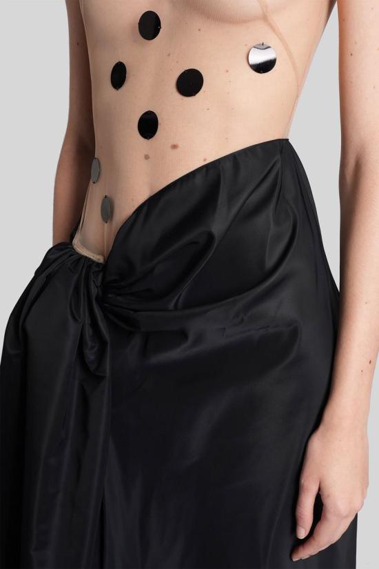 25FW 데이비드 코마 롱 원피스 431938 AW25DK17D Black - DAVID KOMA