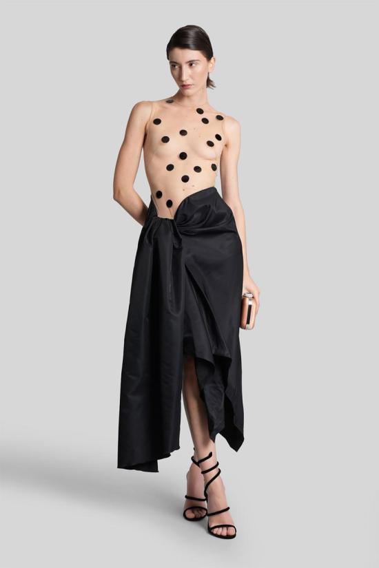 25FW 데이비드 코마 롱 원피스 431938 AW25DK17D Black - DAVID KOMA