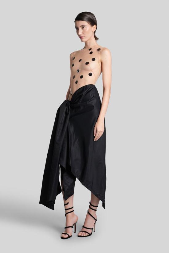 25FW 데이비드 코마 롱 원피스 431938 AW25DK17D Black - DAVID KOMA