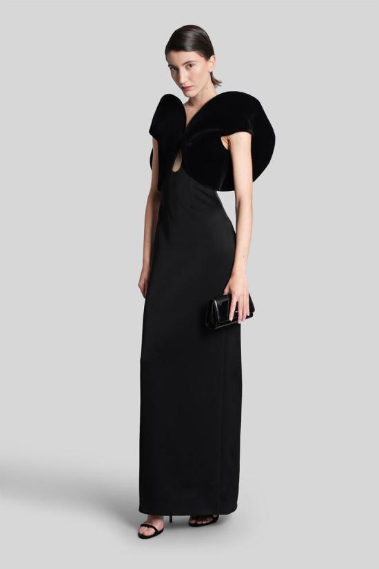 25FW 데이비드 코마 롱 원피스 431937 AW25DK05DL Black - DAVID KOMA