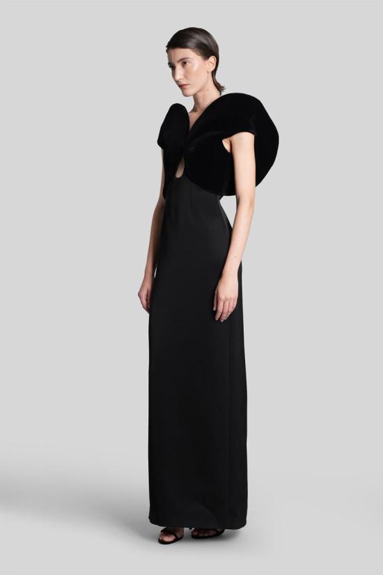 25FW 데이비드 코마 롱 원피스 431937 AW25DK05DL Black - DAVID KOMA