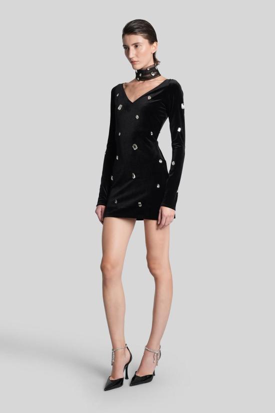 25FW 데이비드 코마 숏 원피스 429647 PF25DK80D Black - DAVID KOMA