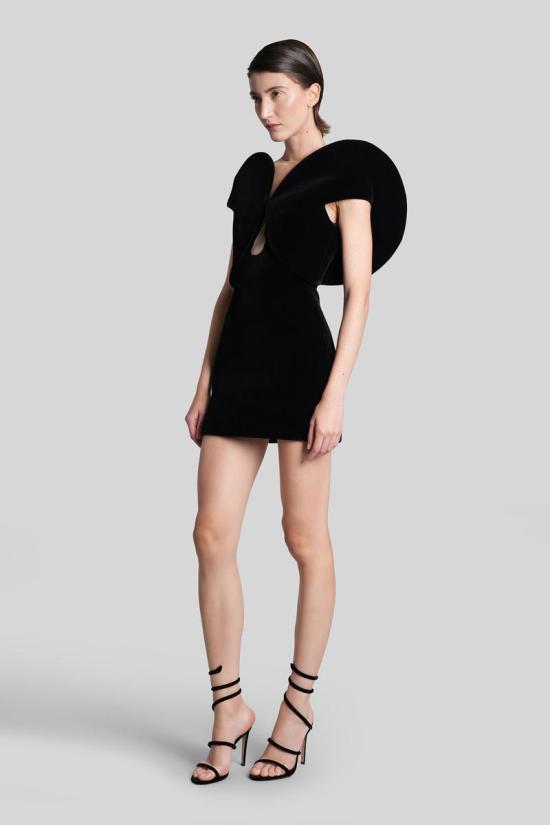 25FW 데이비드 코마 숏 원피스 431936 AW25DK05D Black - DAVID KOMA