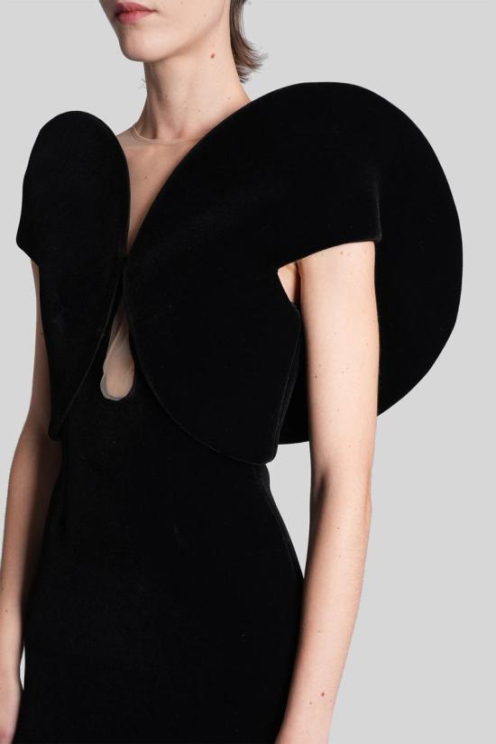 25FW 데이비드 코마 숏 원피스 431936 AW25DK05D Black - DAVID KOMA