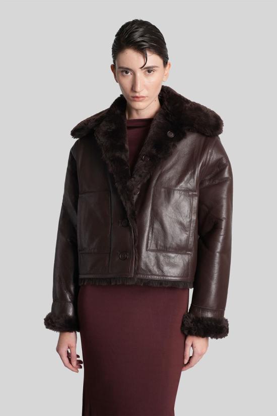 25FW 데이비드 코마 가죽 자켓 429648 PF25DK90J BROWN