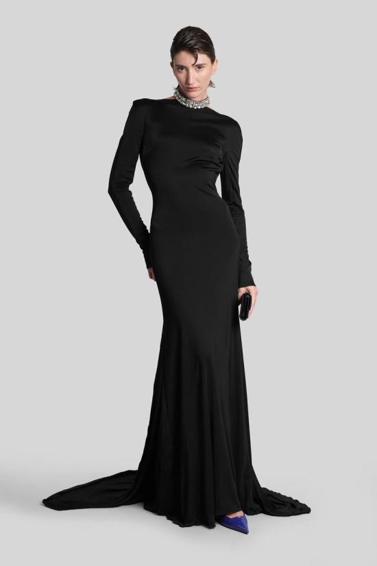 25FW 데이비드 코마 롱 원피스 429635 PF25DK07DL Black - DAVID KOMA