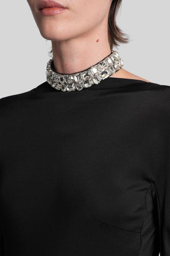 25FW 데이비드 코마 롱 원피스 429635 PF25DK07DL Black - DAVID KOMA