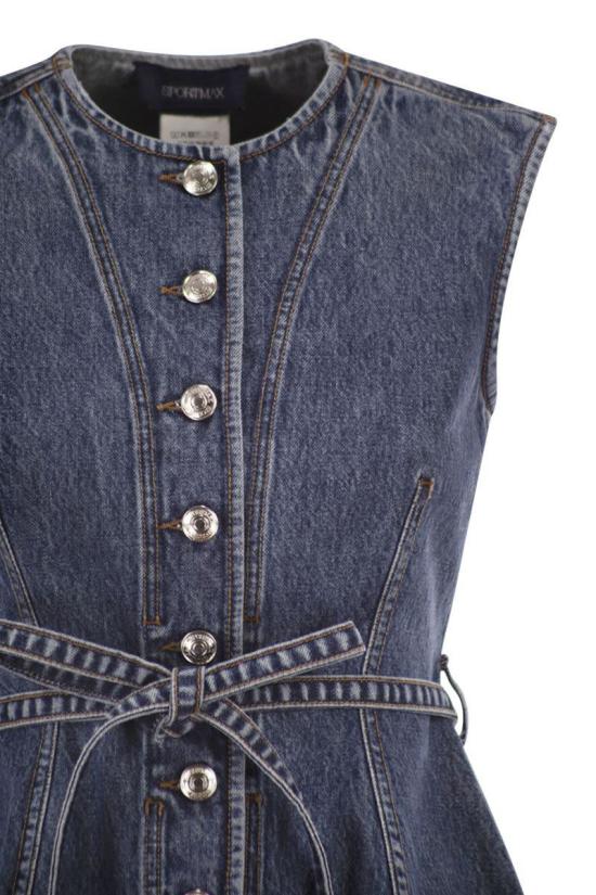 26SS 스포트막스 데님 셔츠 2612161015600 005 Navy - SPORTMAX