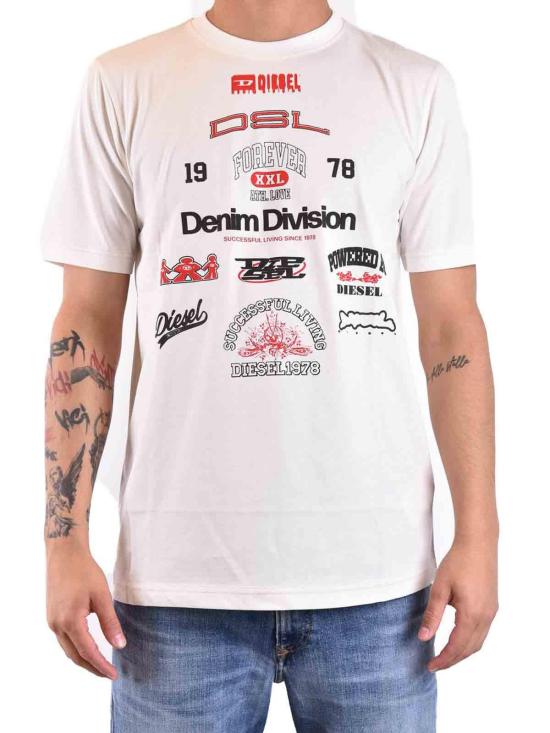 24FW 디젤 반팔 티셔츠 A132840QIAM141 White - DIESEL