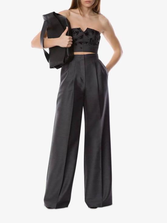 25FW 알베르타 페레티 스트레이트 팬츠 030551340518 Black - ALBERTA FERRETTI