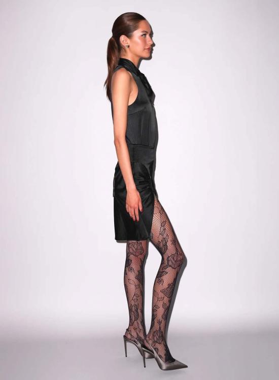  플뢰르 뒤 말 바디수트 티셔츠 Fleur Du Mal 실크 블루종 바디수트 블랙 - FLEUR DU MAL