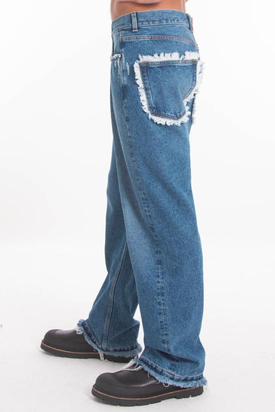 25FW 세퍼 데님 팬츠 MSS25FRAYEDCUTDAR DARK BLUE Denim - SEFR