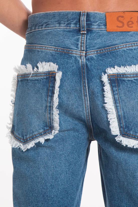 25FW 세퍼 데님 팬츠 MSS25FRAYEDCUTDAR DARK BLUE Denim - SEFR