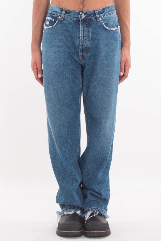 25FW 세퍼 데님 팬츠 MSS25FRAYEDCUTDAR DARK BLUE Denim