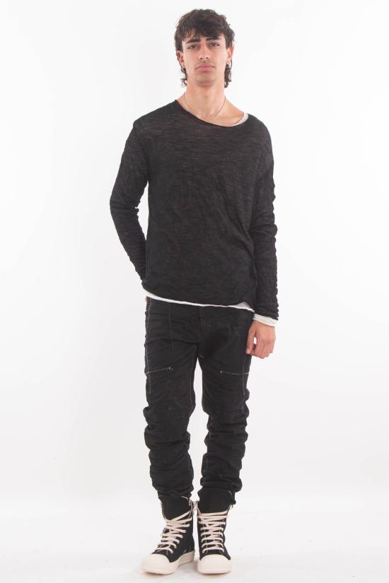 25FW 엠디75 스웨터 MD12133 BLACK WHITE Black - MD75