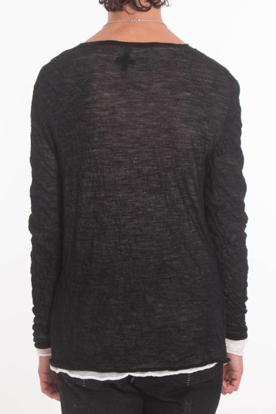 25FW 엠디75 스웨터 MD12133 BLACK WHITE Black - MD75