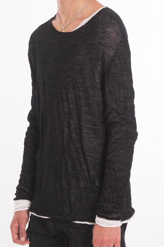 25FW 엠디75 스웨터 MD12133 BLACK WHITE Black - MD75