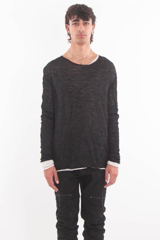 25FW 엠디75 스웨터 MD12133 BLACK WHITE Black