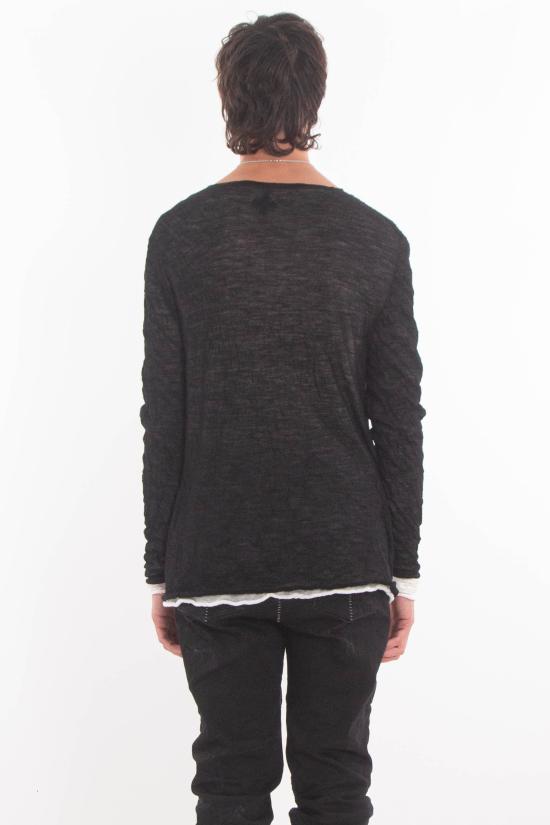 25FW 엠디75 스웨터 MD12133 BLACK WHITE Black - MD75