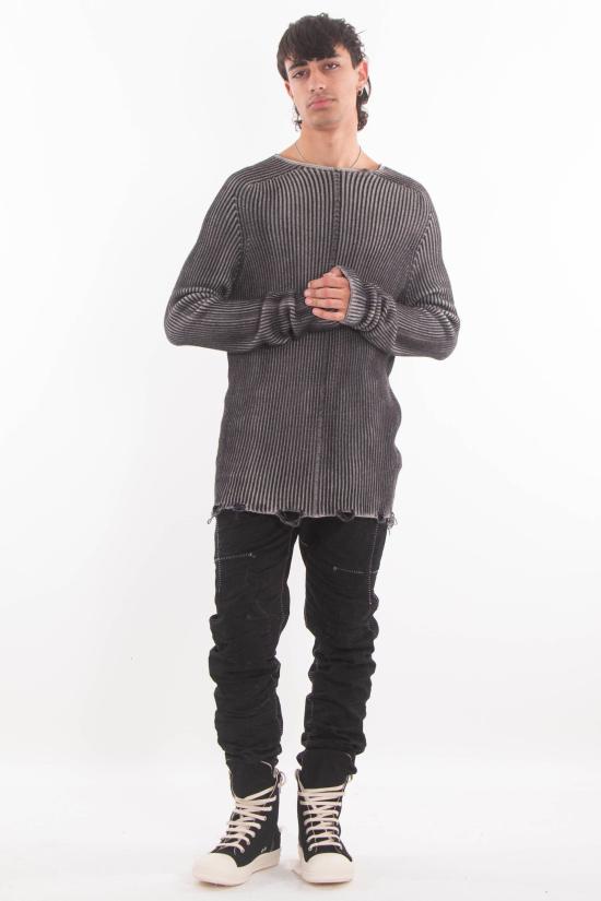 25FW 엠디75 스웨터 MD12110 MEDIUM GREY BLACK Black - MD75