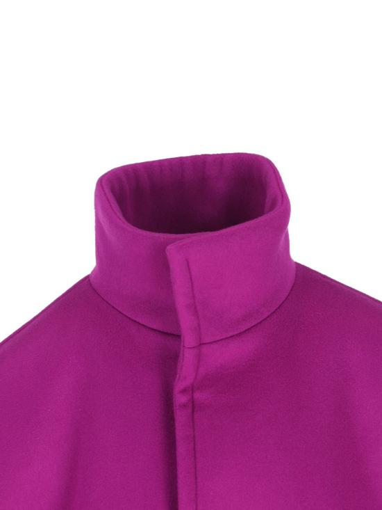 25FW 생로랑 울 소재 박시핏 벨트 코트 850307 Y060R5051 Purple - SAINT LAURENT