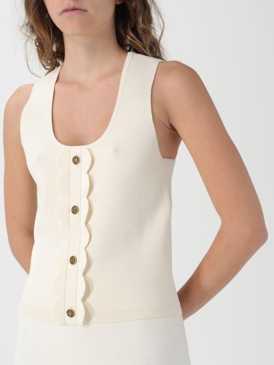 25FW 트윈셋 탑 252TP3202 07222 Yellow Cream - TWINSET