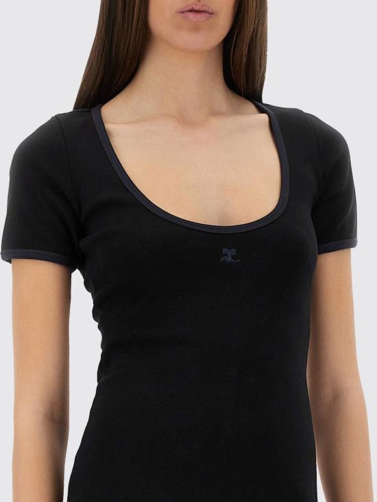 25FW 쿠레쥬 롱 원피스 225JRO600JS0203 B175 Black 1 - COURREGES